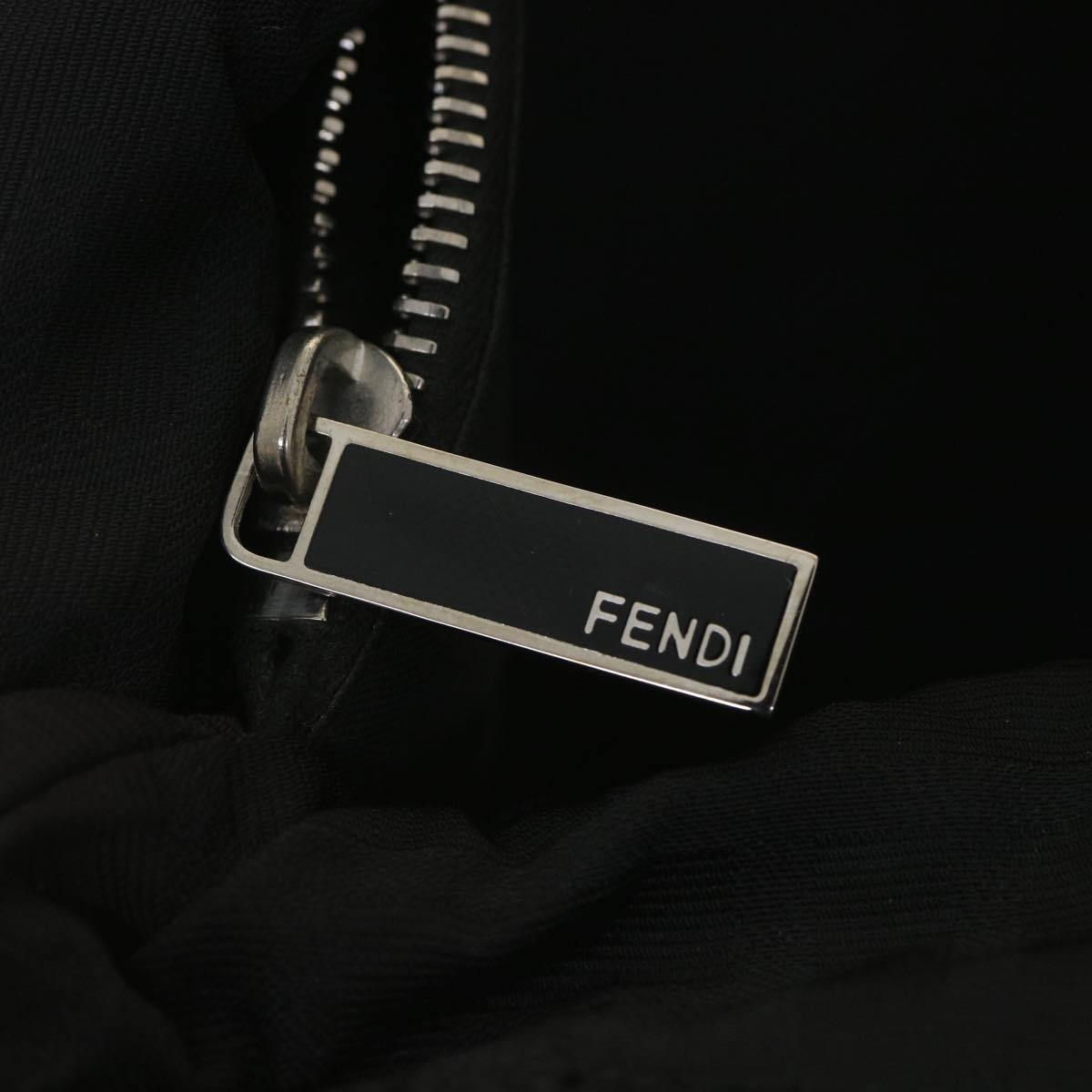 FENDI Zucca Canvas Shoulder Bag Nylon Black  rd4348