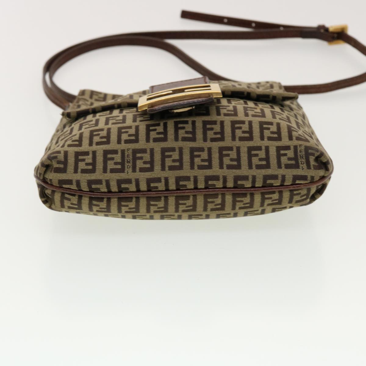 FENDI Zucchino Canvas Shoulder Bag Brown 2228-8BT075-TN9069  rd5064