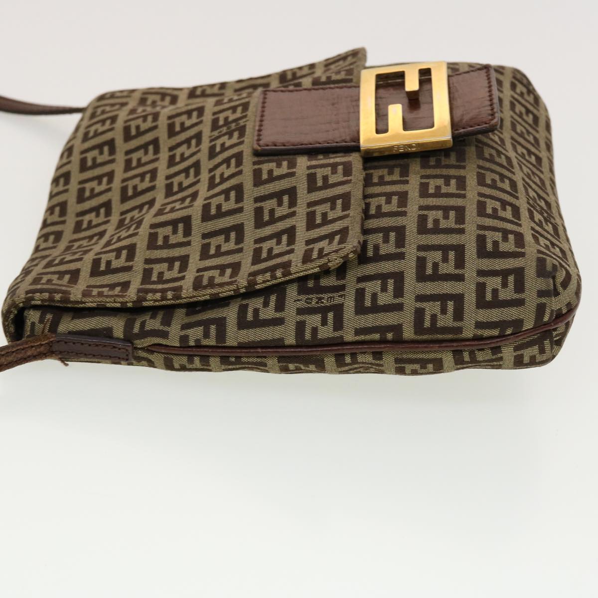 FENDI Zucchino Canvas Shoulder Bag Brown 2228-8BT075-TN9069  rd5064