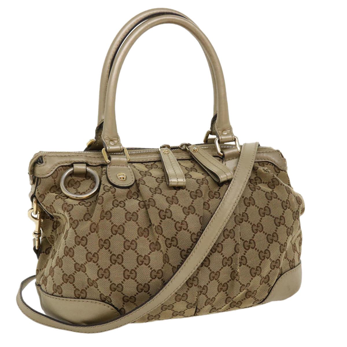 GUCCI GG Canvas Shoulder Bag Beige 247902  ro787