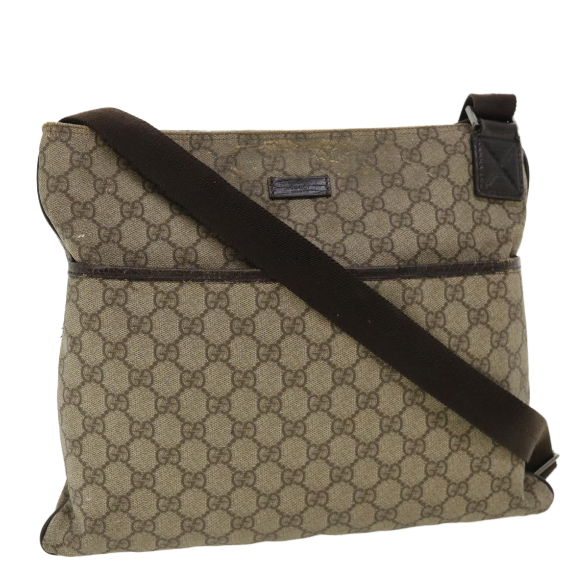GUCCI GG Canvas Shoulder Bag Beige 141198  ro852