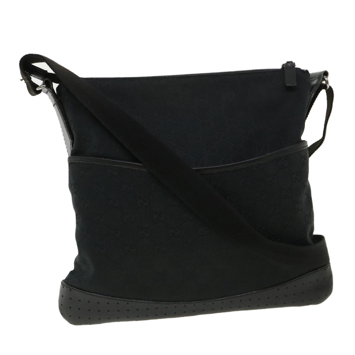 GUCCI GG Canvas Shoulder Bag Black 145857001013  tb425