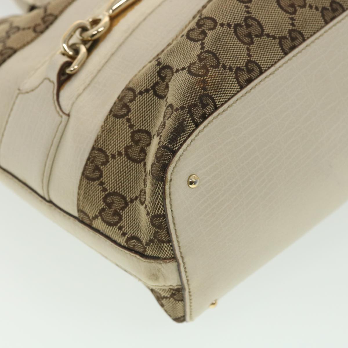 GUCCI GG Canvas Sherry Line Shoulder Bag Beige