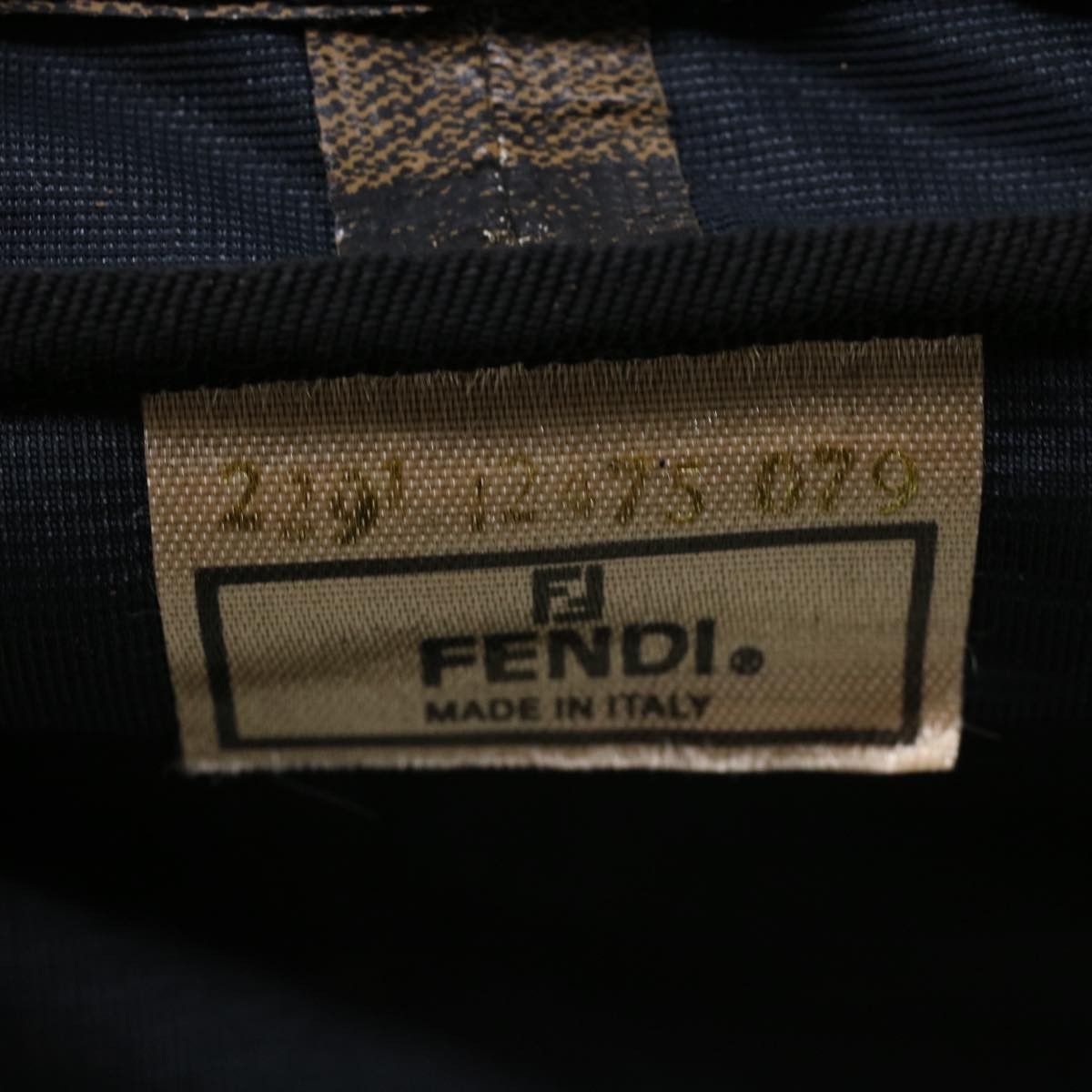 FENDI Pecan Canvas Shoulder Bag 2way Black Brown  th3595