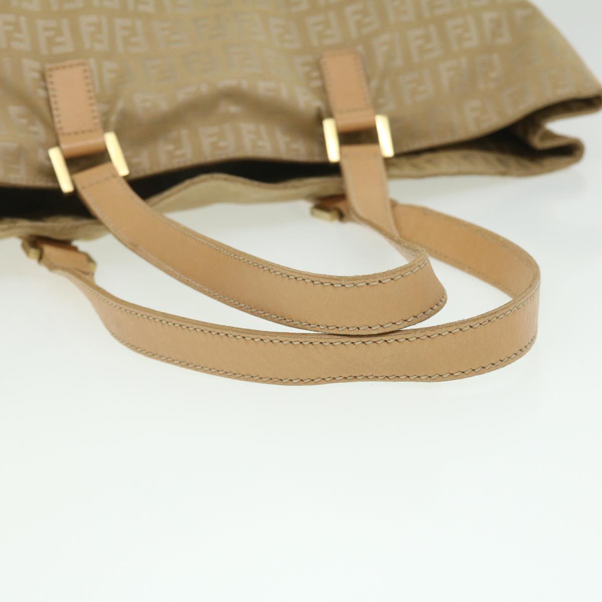 FENDI Zucchino Canvas Shoulder Bag Beige  ti732