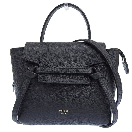Celine Leather Belt Bag Pico Black 2WAY