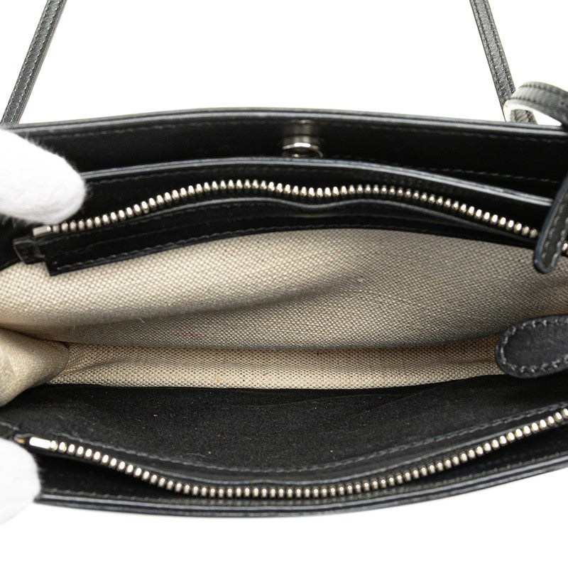 Balenciaga Canvas Leather Navy Pochette Shoulder Bag 390641