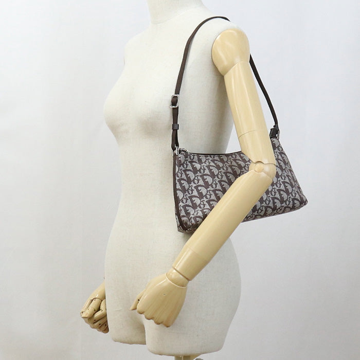 Christian Dior Trotter One Shoulder Bag Sling Bag Handbag  Jacquard Brown Women