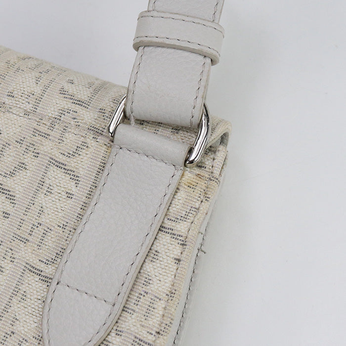 Christian Dior Shoulder Bag Saddle Dior Oplique Jacquard canvas,leather ivory Women