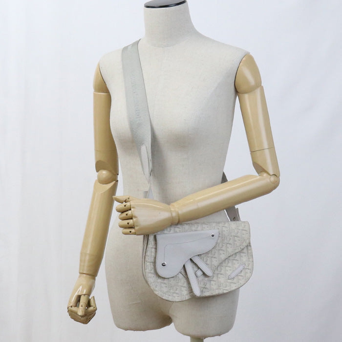 Christian Dior Shoulder Bag Saddle Dior Oplique Jacquard canvas,leather ivory Women