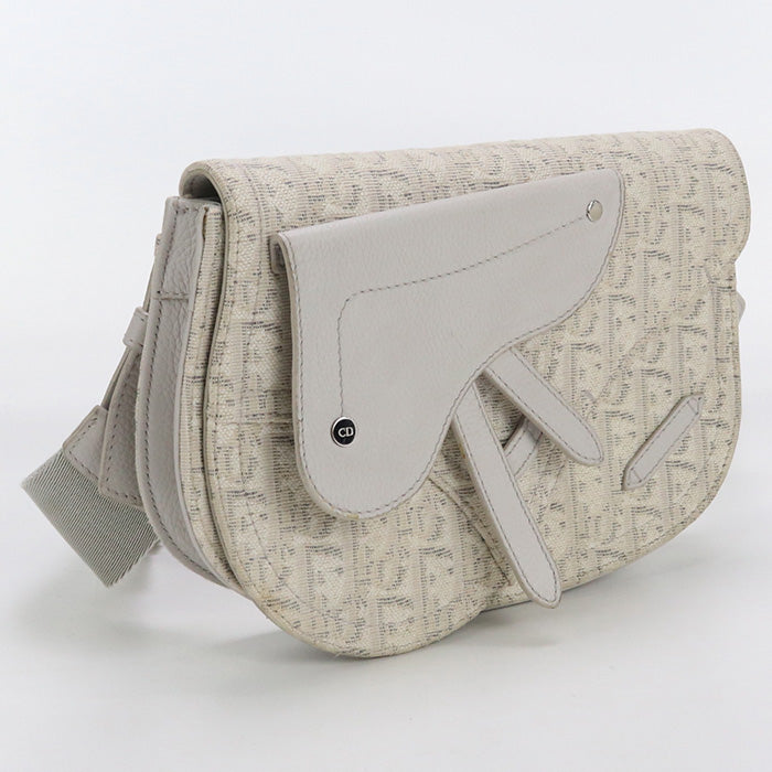 Christian Dior Shoulder Bag Saddle Dior Oplique Jacquard canvas,leather ivory Women