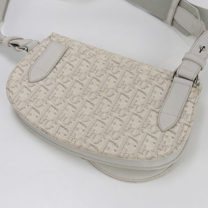 Christian Dior Shoulder Bag Saddle Dior Oplique Jacquard canvas,leather ivory Women