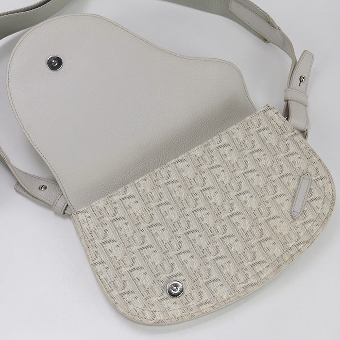 Christian Dior Shoulder Bag Saddle Dior Oplique Jacquard canvas,leather ivory Women