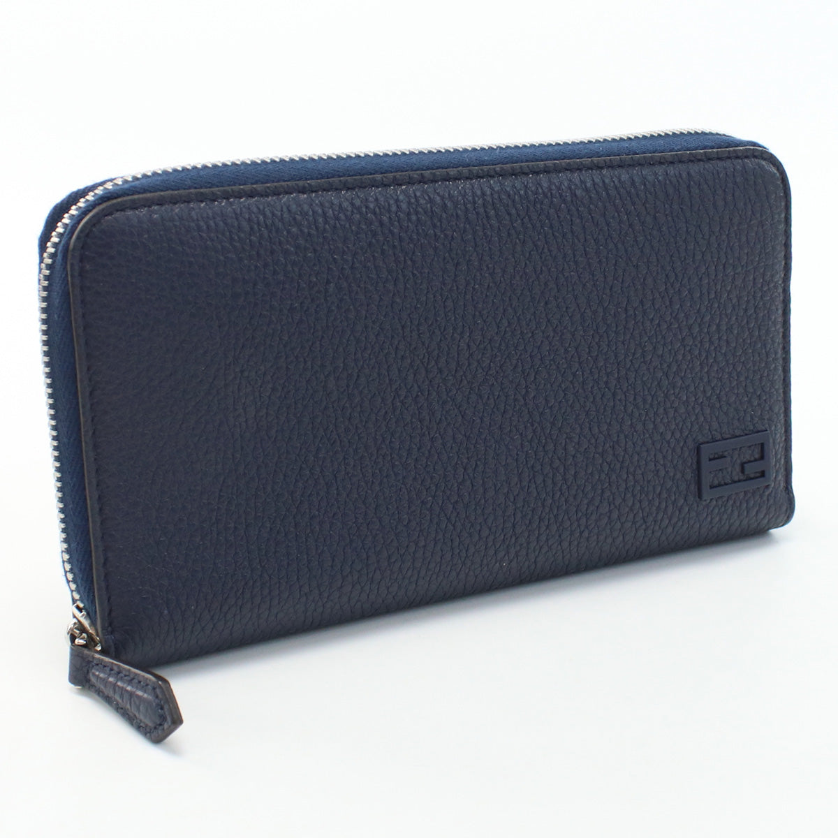 FENDI 7M0210 AGQZ Zip Around Wallet Purse Zip Around leather color navy unisex