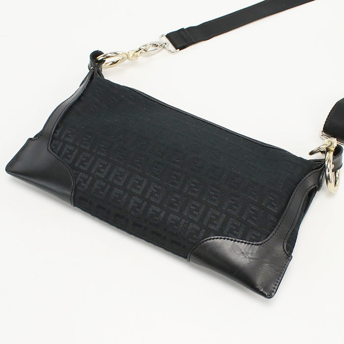 FENDI 8BR464 Shoulder Bag Zucchino Crossbody Bags  Jacquard black Women