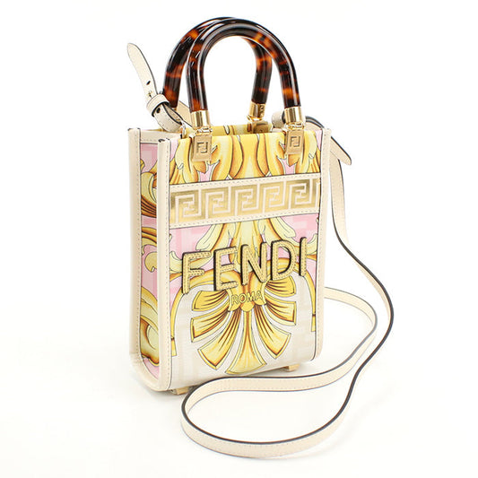 FENDI 8BS051 Tote Bag FENDACE Mini Sunshine Shopper Versace collaboration Calf leather Multicolor Wome