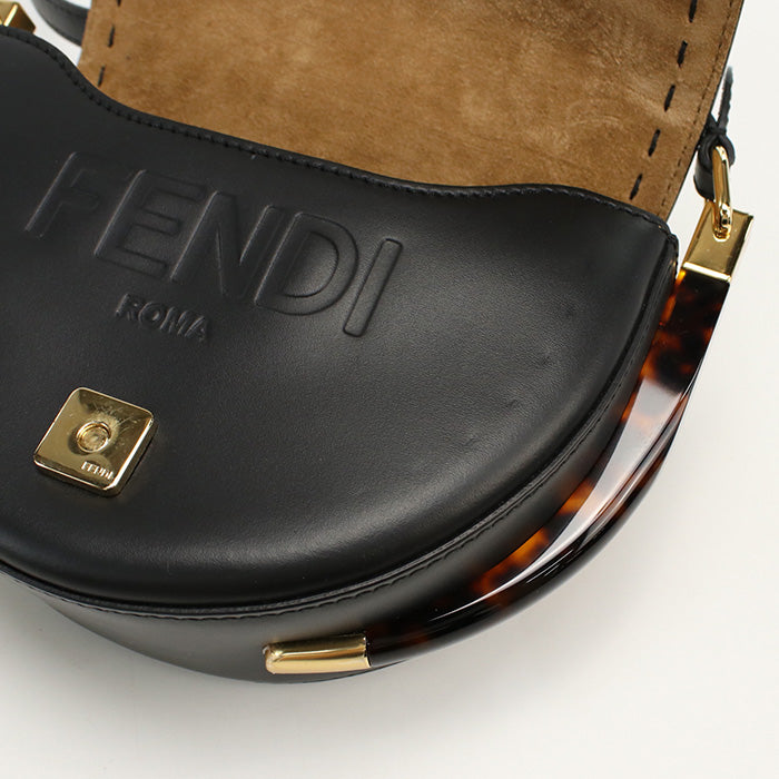 FENDI 8BT346 ABVL Shoulder Bag Moonlight Mini bag Calf leather,Plexiglass black Women