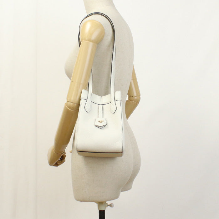 FENDI 8BS083 APZA F0K7E Origami Small deformed bag Shoulder leather white Women