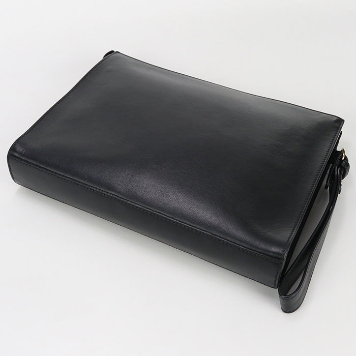 FENDI 7VA491 Clutch bag FENDACE Second bag leather black unisex