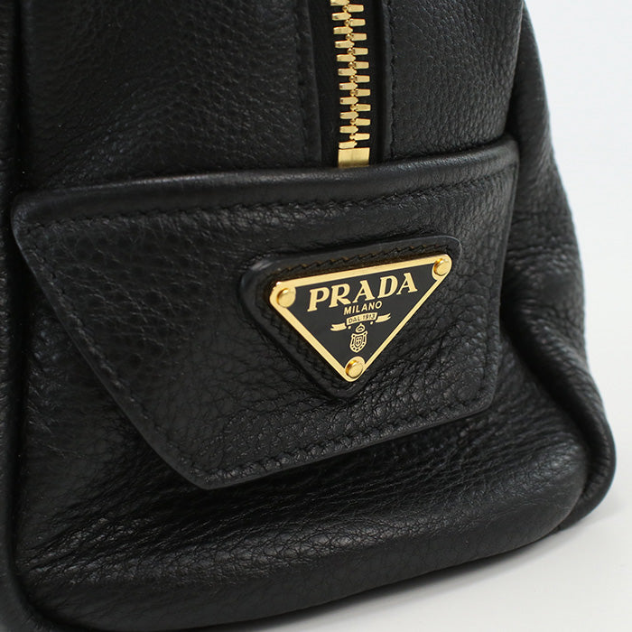 PRADA 1BB077 2DKV F0002 2WAY Handbag shoulder bag leather black Women