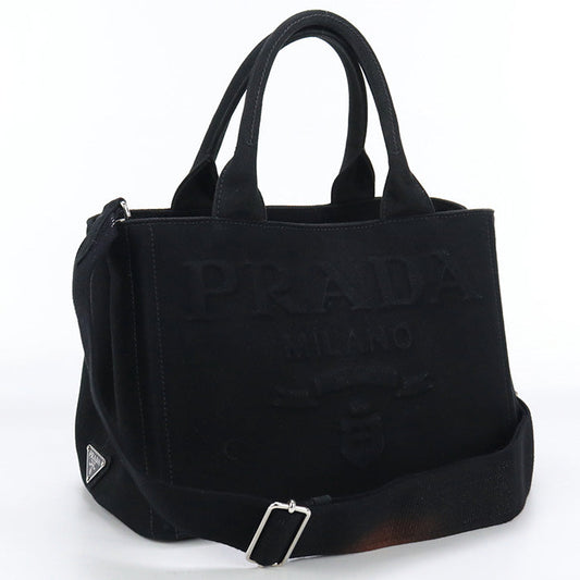 PRADA 1BG439 ZKI F0002 Canapa 2WAYTote  Shoulder Hand canvas Black Women