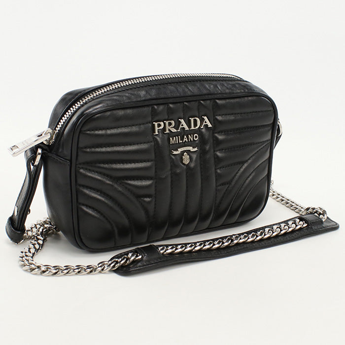 PRADA 1BH083 Shoulder Bag Diagram Chain Shoulder Bag leather black Women