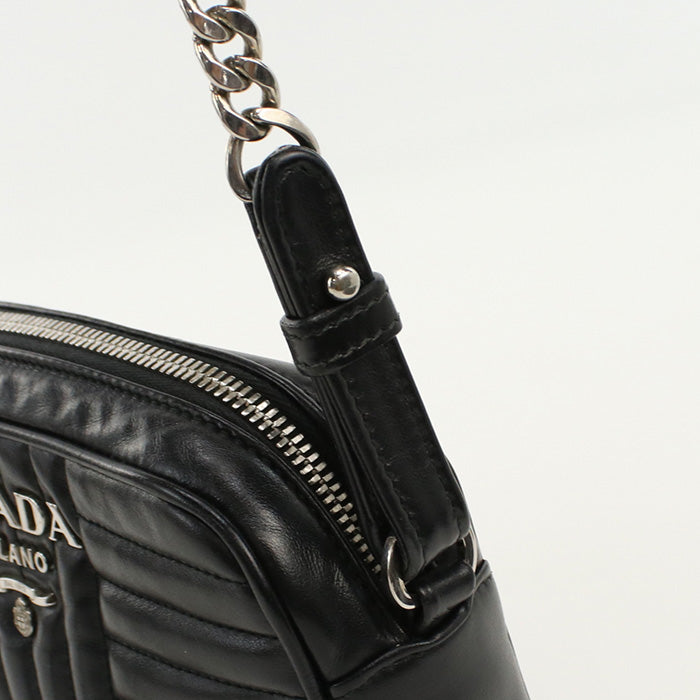 PRADA 1BH083 Shoulder Bag Diagram Chain Shoulder Bag leather black Women