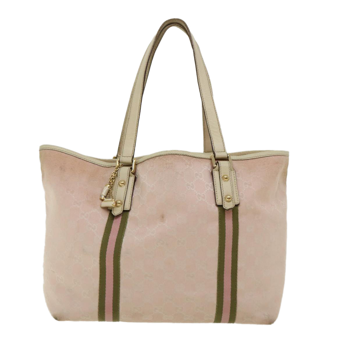 GUCCI GG Canvas Sherry Line Shoulder Bag 2Set Pink Beige
