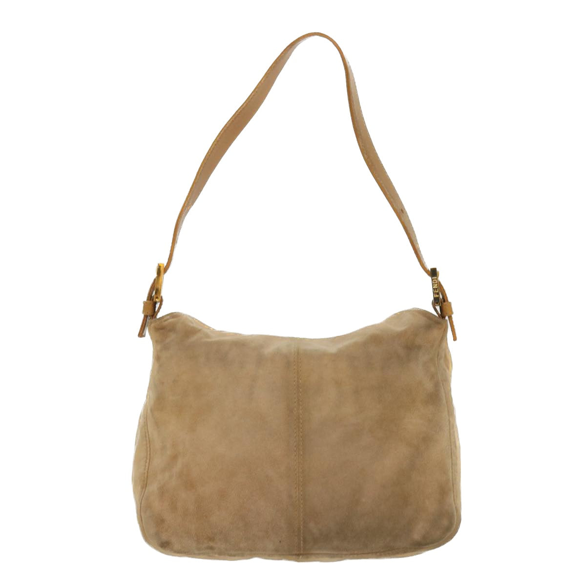 FENDI Mamma Baguette Shoulder Bag Suede Beige 2370/26426  yk6310