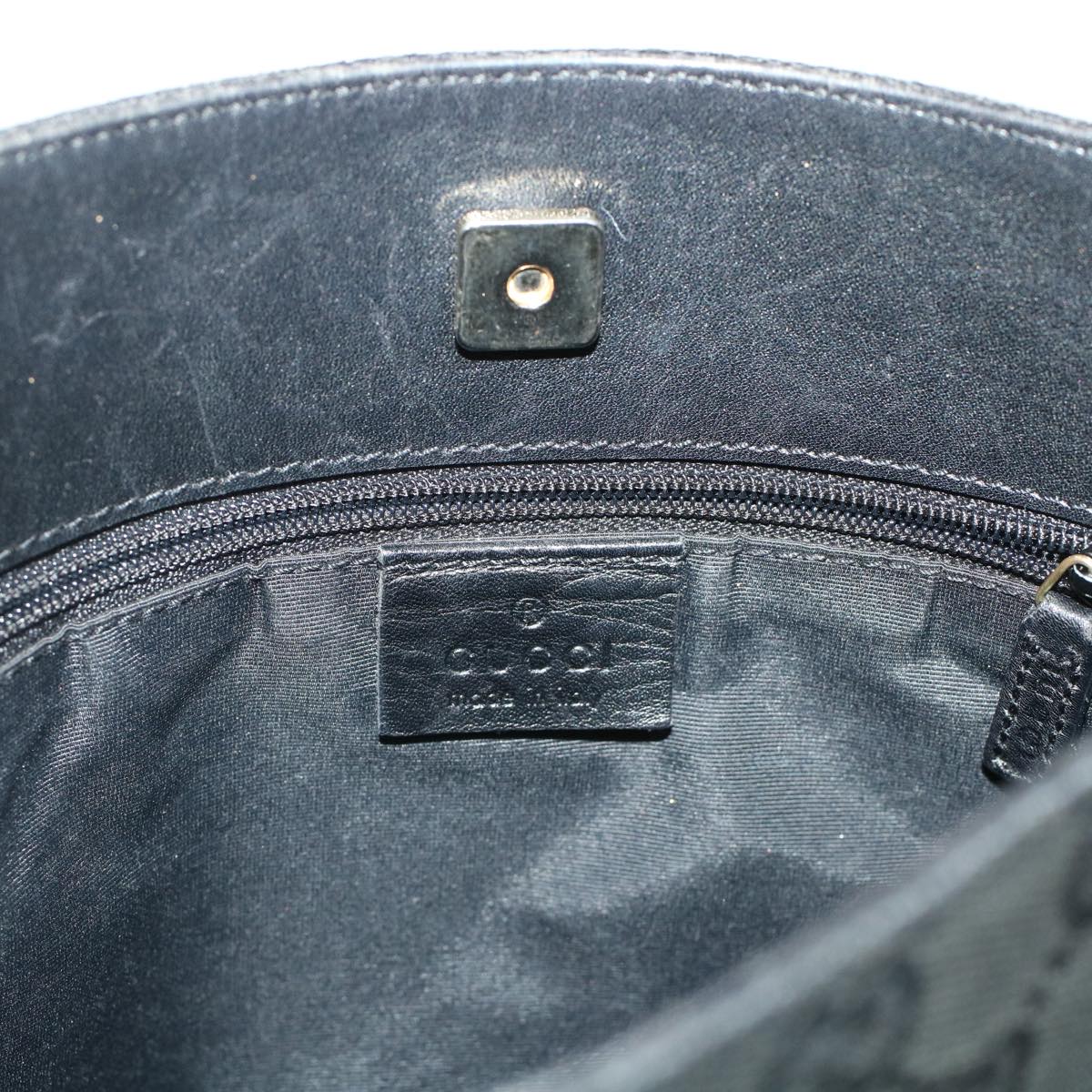 GUCCI GG Canvas Shoulder Bag Black 91762  yk7260