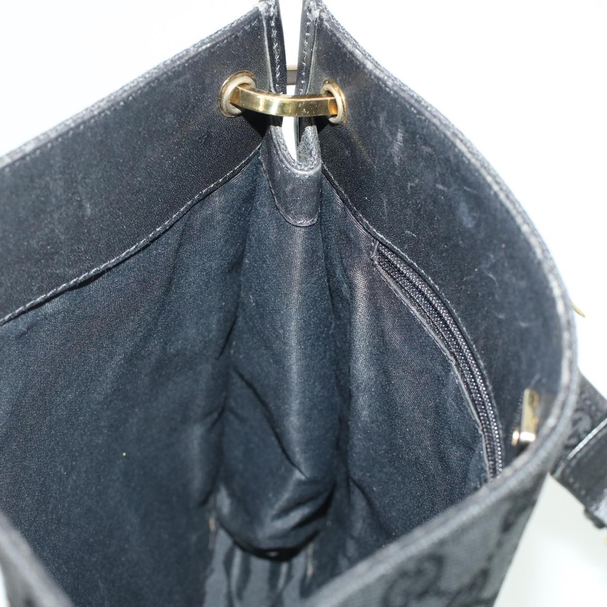 GUCCI GG Canvas Shoulder Bag Black 91762  yk7260