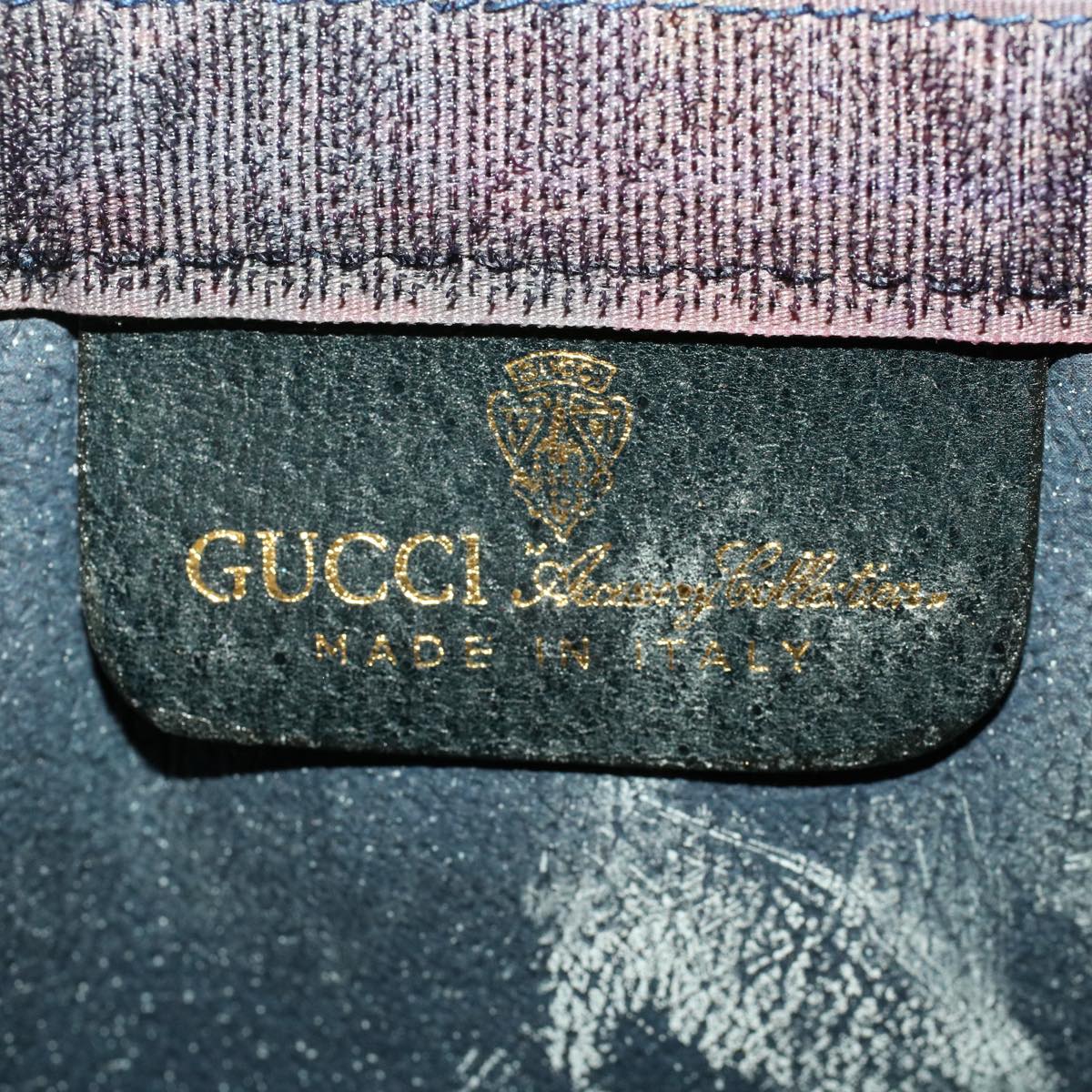 GUCCI GG Canvas Sherry Line Clutch Bag PVC Leather Navy Red