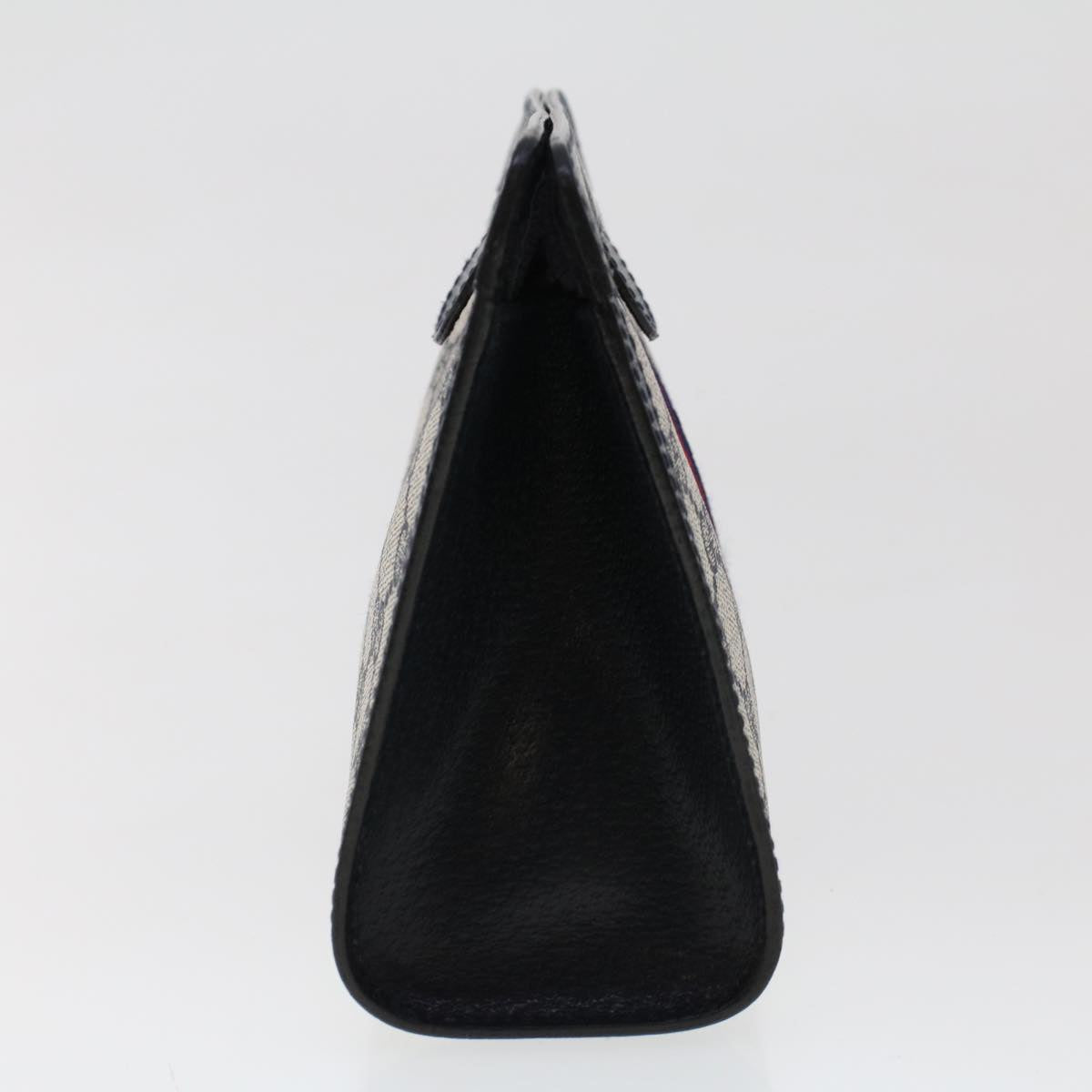 GUCCI GG Canvas Sherry Line Clutch Bag PVC Leather Navy Red